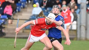 <p> EYES ON PRIZE: Sarsfields' Jack O'Connor wins the sliotar from Charleville's Cathal O'Carroll during the RedFM SHL division 1 game at Kildorrey. Picture; Eddie O'Hare</p>