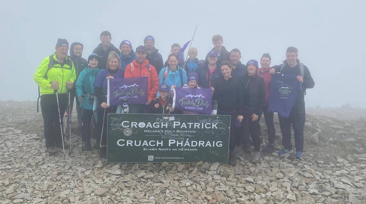 The 2024 Teddy Daly memorial walk at Croagh Patrick. Noreen Daly has called on the public to join the Slievenamon hike one last time on Sunday, April 19. 