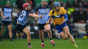 <p>NO ONE LIKE HIM:  Shane O'Donnell of Clare in action against Conor Groarke of Dublin during the Allianz Hurling League Division 1B final match between Clare and Dublin at TUS Gaelic Grounds in Limerick. Photo by John Sheridan/Sportsfile</p>