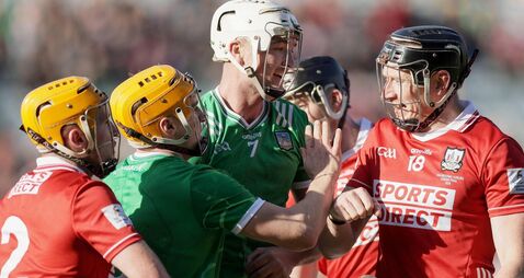 Tempers flare during the game between Kyle Hayes and Damien Cahalane 5/4/2026