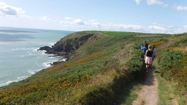 <p>Pass the Cliff House Hotel before embarking on a scenic path that meanders around a peninsula, with slopes dropping seaward.</p>