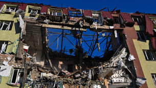 A residential building was heavily damaged after a Russian strike in Odesa (Michael Shtekel/AP)