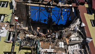 <p>A residential building was heavily damaged after a Russian strike in Odesa (Michael Shtekel/AP)</p>