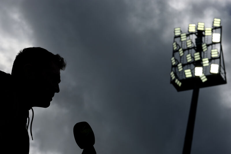 Ireland U20 Head Coach Andrew Browne talks with the media. Pic: ©INPHO/Ben Brady.