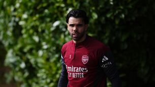 <p>SHADOW GAME: Arsenal goalkeeper David Raya during a training session at the Sobha Realty Training Centre, London Colney. Picture date: Tuesday March 10, 2026. PA Photo. Photo credit should read: John Walton/PA Wire</p>