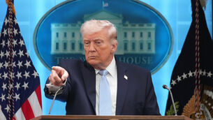 <p>President Donald Trump speaks with reporters during a news conference in the James Brady Press Briefing Room at the White House, Monday, April 6, 2026, in Washington. (AP Photo/Mark Schiefelbein)</p>