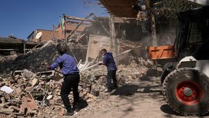 <p>Workers remove debris at Tehran's Sharif University of Technology complex that Iranian authorities say was hit early Monday by a U.S.-Israeli strike, in Tehran, Iran, Monday, April 6, 2026. (AP Photo/Francisco Seco)</p>