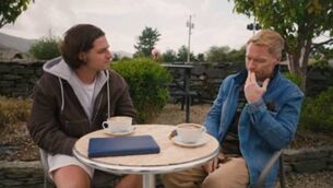 <p>Ronan Keating and his nephew Ruari meet in West Cork to film for Ronan Keating's Wild Atlantic. Picture: Screengrab from BBC video/BBC.</p>