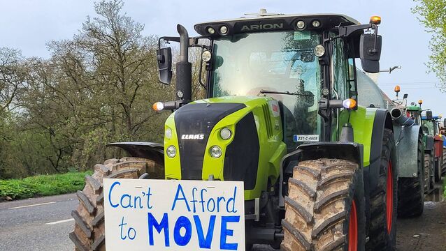 <p>Tractor convoy taking part in the local demonstration as part of the nationwide protest on rising fuel prices.</p>