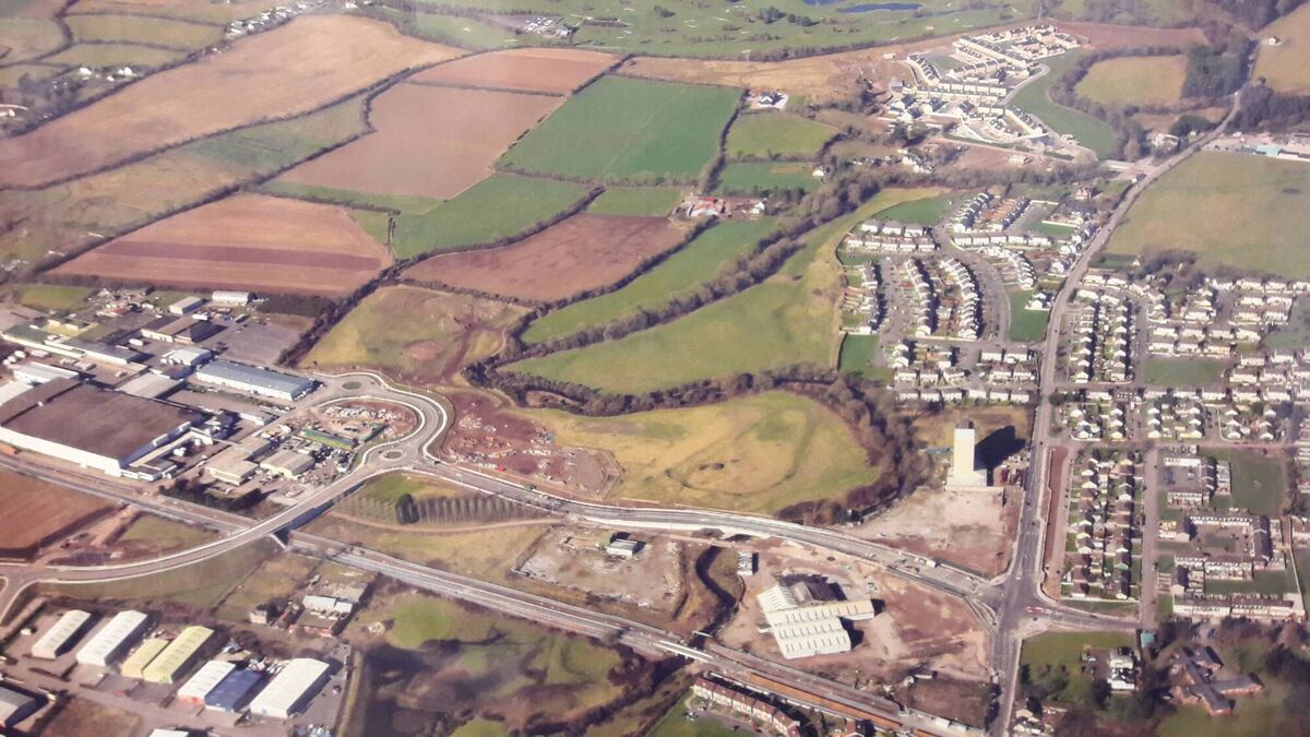 An aerial photo of Water Rock in East Cork