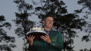 <p>WE GO AGAIN: Masters champion Rory McIlroy has been given a prime mid-morning start time for the defence of his green jacket at Augusta. Pic: AP Photo/David J. Phillip.</p>