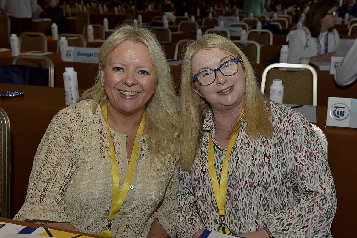 Delegates Joanne Waters and Jacqueline Hayes at the Teachers Union of Ireland (TUI) conference in Kilkenny. Picture: Tommy Clancy