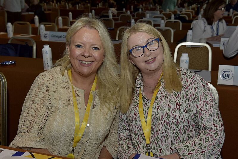 Delegates Joanne Waters and Jacqueline Hayes at the Teachers Union of Ireland (TUI) conference in Kilkenny. Picture: Tommy Clancy