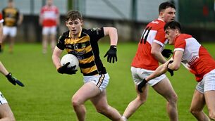 <p>David Hanlon of Avondhu in action against Seandún. Pic: Larry Cummins</p>