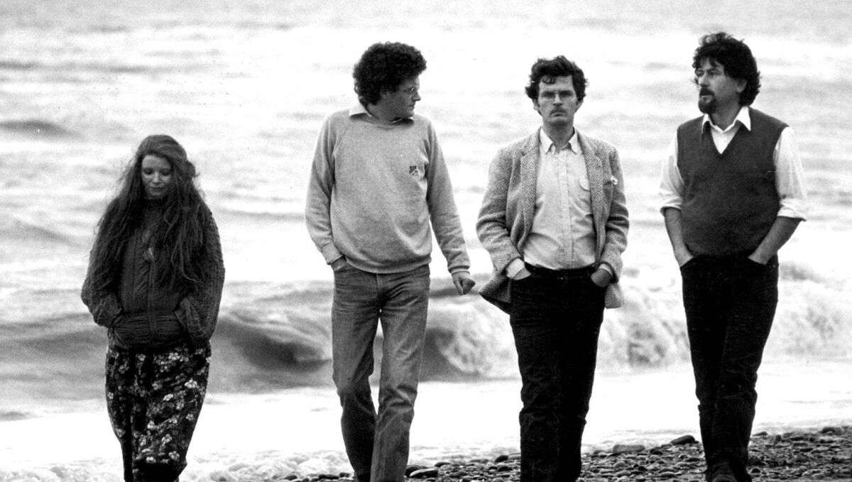 Nuala Ní Dhomhnaill, Michael Davitt, Gabriel Rosenstock, and Liam Ó Muirthile — the founders of the 'Innti' literary journal at University College Cork in 1970. See links below. File picture: Bill Doyle