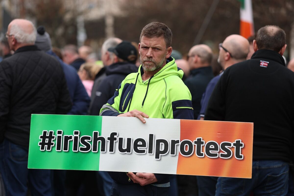 Tom Fitzgerald at a rally in O'Connell Street in Dublin after vehicles took part in a National Fuel Protest. Picture: Liam McBurney/PA Wire Tom Fitzgerald at a rally in O'Connell Street in Dublin after vehicles took part in a National Fuel Protest. Picture: Liam McBurney/PA Wire