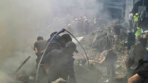 <p>First responders search for survivors at the site of an Israeli strike in Jnah neighbourhood of Beirut on April 5. Picture: Fadel ITANI / AFP via Getty Images.</p> <p>First responders search for survivors at the site of an Israeli strike in Jnah neighbourhood of Beirut on April 5. Picture: Fadel ITANI / AFP via Getty Images.</p>