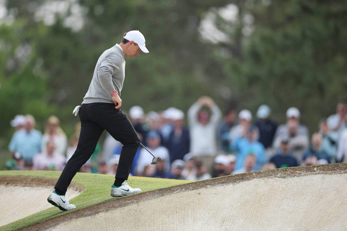 Rory McIlroy looks on while playing the seventh hole during a practice round prior to the 2026 Masters Tournament at Augusta National. Pic: Hector Vivas/Getty Images. Rory McIlroy looks on while playing the seventh hole during a practice round prior to the 2026 Masters Tournament at Augusta National. Pic: Hector Vivas/Getty Images.