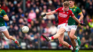 <p>Dara Sheedy of Cork has a shot at goal. Pic: James Lawlor/Inpho</p>