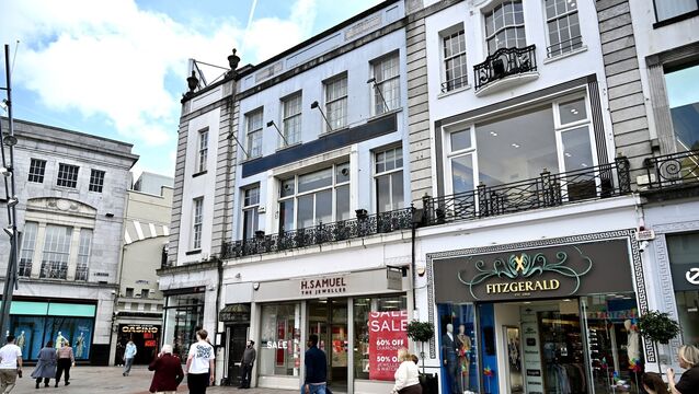 A new restaurant operator will be sought for the upper floors of No 23 St Patrick’s Street, former home to the Tung Sing Chinese restaurant, which closed in 2024. The building, which also houses jeweller H Samuel on the ground floor, has sold to a Swiss investor for in excess of €1.8m. Picture: Larry Cummins
<p>A new restaurant operator will be sought for the upper floors of No 23 St Patrick’s Street, former home to the Tung Sing Chinese restaurant, which closed in 2024. The building, which also houses jeweller H Samuel on the ground floor, has sold to a Swiss investor for in excess of €1.8m. <span class="contextmenu emphasis CaptionCredit">Picture: Larry Cummins</span>
</p>