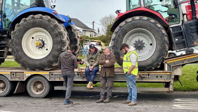 <p>Hauliers outside Whitegate Oil Refinery, Picture Noel Sweeney</p>
