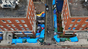 <p>Tents housing asylum seekers near to the Office of International Protection, in Dublin in 2024. Staffing levels at the International Protection Office have increased by around 330% since 2018. Photo: Niall Carson/PA</p> <p>Tents housing asylum seekers near to the Office of International Protection, in Dublin in 2024. Staffing levels at the International Protection Office have increased by around 330% since 2018. Photo: Niall Carson/PA</p>