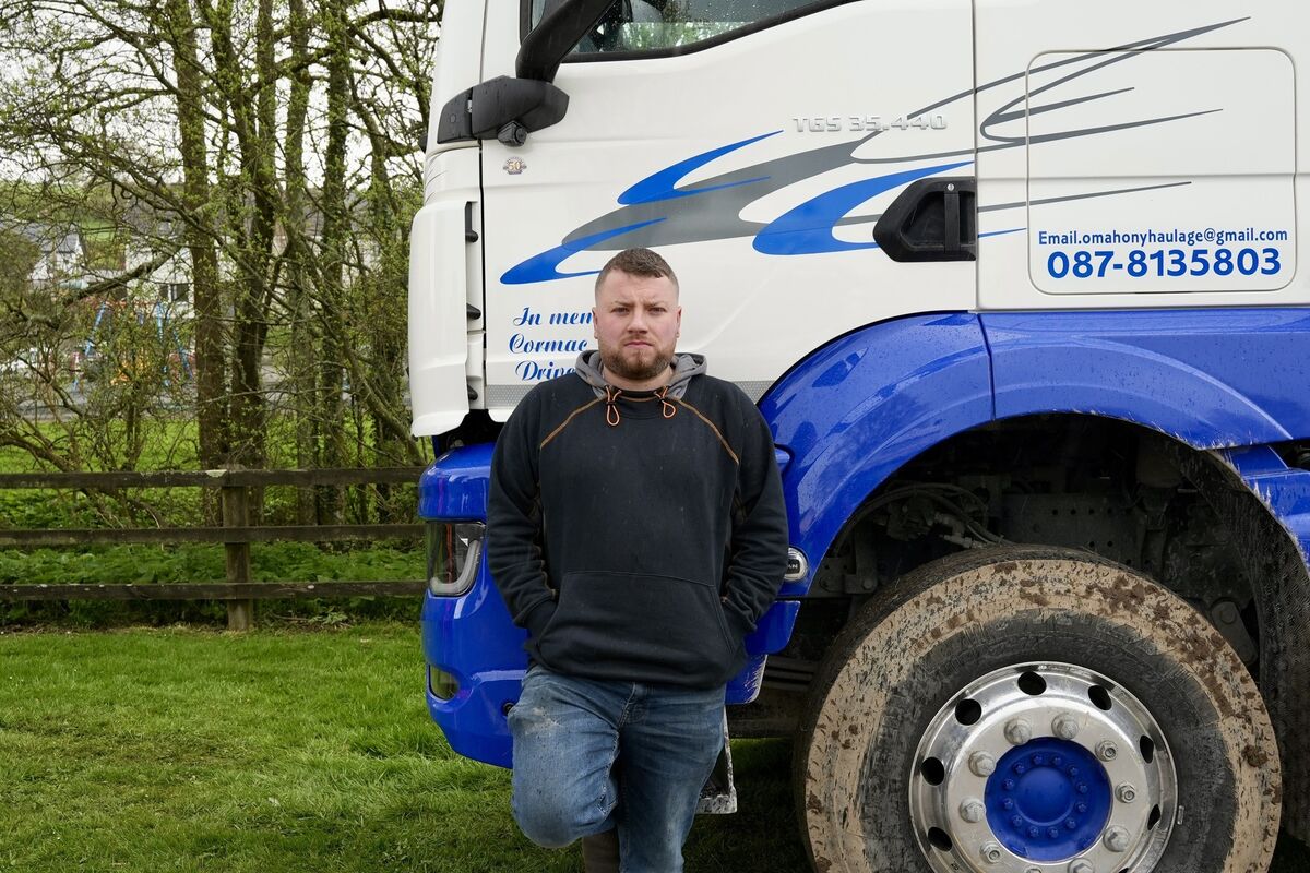 Hauliers Blockage White Pil Refinery: 09/04/2026: Haulier Jason Barry from Cobh who drives for Lisa O’Mahony in Innishannon. Picture Noel Sweeney
