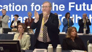 <p>TUI general secretary Michael Gillespie said the Government was 'breaching' its collective agreement. He said by next September, if teachers do not co-operate with the AACs, students 'will not be getting the 40%'. Picture: Tommy Clancy</p>