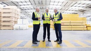 <p>Taoiseach Micheál Martin, Patrick Atkinson, Chief Executive of Chadwicks Group  and John Desmond, Managing Director of Cygnum at the official opening of an €8m factory extension in Macroom. Picture: Cathal Noonan</p>
