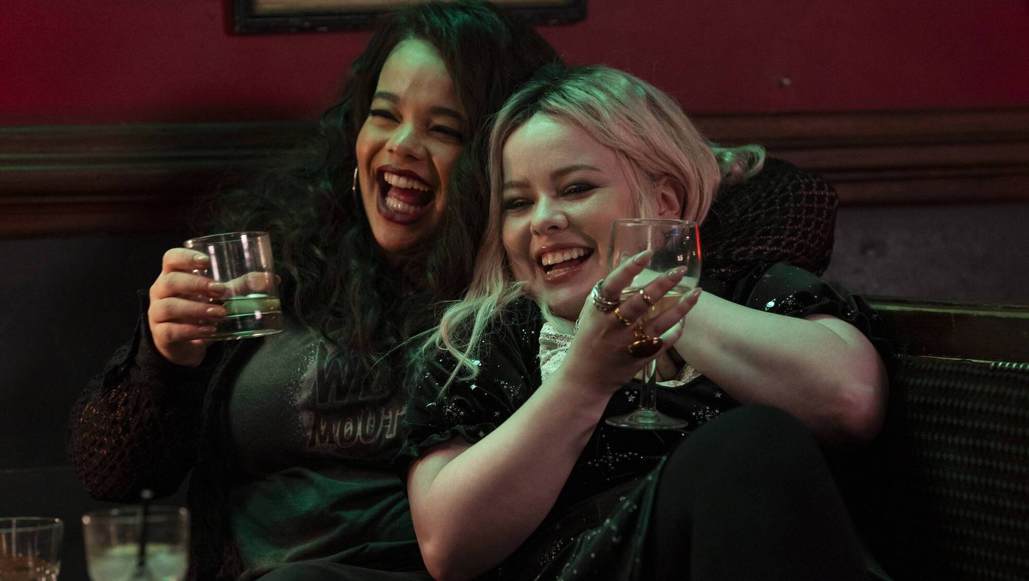 Nicola Coughlan as Maggie and Lydia West as Eddie in Big Mood. Picture: Channel 4.