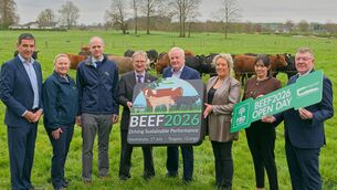 <p>From left: Pearse Kelly, Catherine Egan, Dr Paul Crosson, Teagasc; Professor Frank O’Mara, director of Teagasc; John Calahan, chief commercial officer, FBD Insurance; Leah Kehoe, branch manager, FBD Drogheda; Margaret O’Donovan, Teagasc; and Pat Gilligan, head of sales west and farmer business, FBD Insurance.</p>