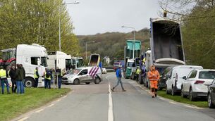 <p>Fuel Protesters this week at Irving Oil Refinery Whitegate. Picture by Noel Sweeney</p>