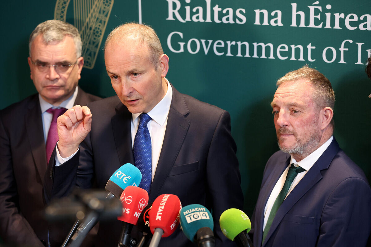 Taoiseach Micheál Martin speaking to the media after his visit to Campus Iosagain, Ballyvourney, Co. Cork. Picture: Jim Coughlan. Taoiseach Micheál Martin speaking to the media after his visit to Campus Iosagain, Ballyvourney, Co. Cork. Picture: Jim Coughlan.
