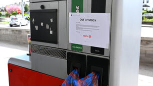 <p> OUT OF STOCK notice from Circle K on the petrol and diesel pumps at Marina Filling Station, Monahan Road, Cork. Picture: Larry Cummins</p> <p> OUT OF STOCK notice from Circle K on the petrol and diesel pumps at Marina Filling Station, Monahan Road, Cork. Picture: Larry Cummins</p>