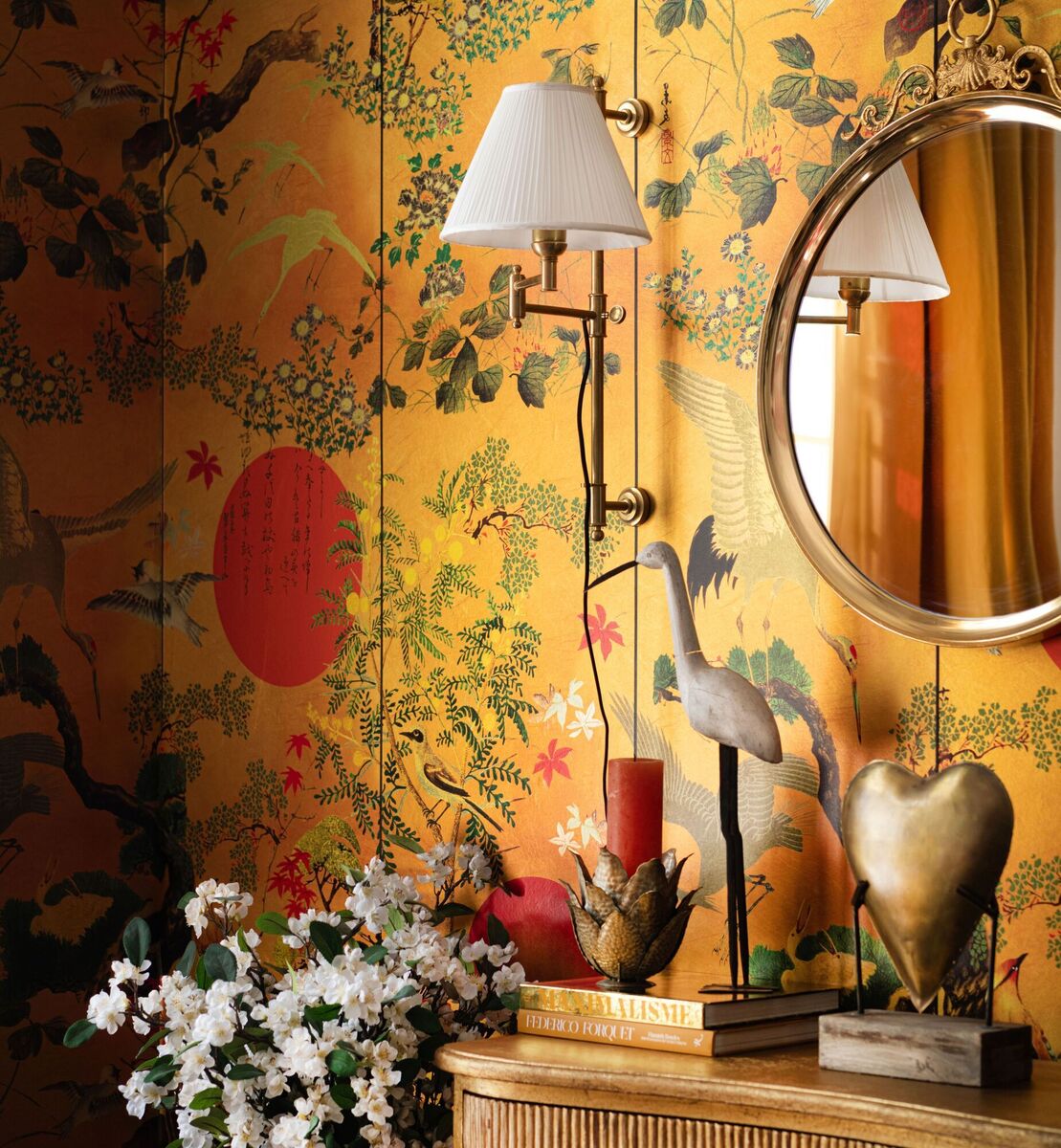 Byobu wallpaper from Mind the Gap, made in Transylvania, takes from Japanese traditional design,€289 for three rolls