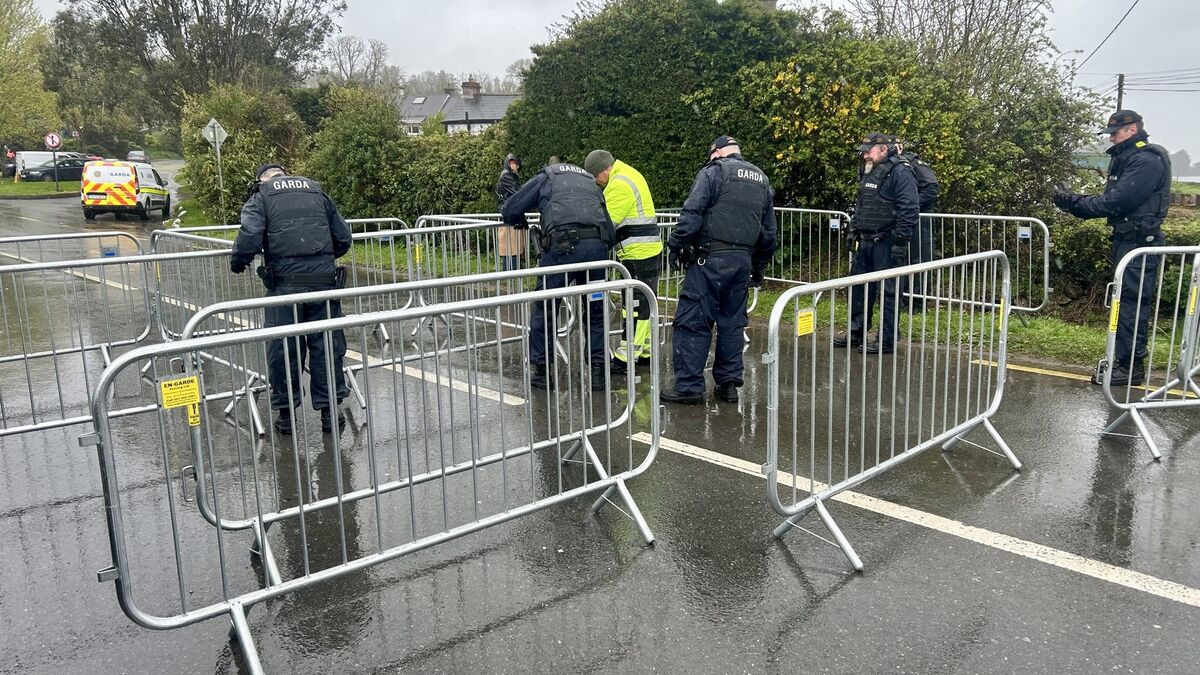 Garda public order unit setting up policing barricades at the blockade on Friday at Whitegate, Cork. Picture: Larry Cummins Garda public order unit setting up policing barricades at the blockade on Friday at Whitegate, Cork. Picture: Larry Cummins