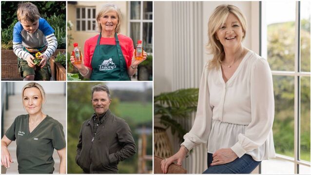 <p>Top left, Woodie's is encouraging budding gardeners this season, top, centre, Tracey Jeffery with her botanical zero-alochol gin; right, interior designer Celene Collins and, below, centre, engineer Kieran McCarthy will host free event in Cork on Thursday, and below left, Dr Clare Kiely. </p>