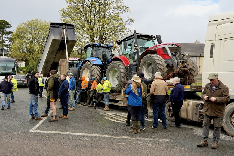 Fuel protesters at the Whitegate oil refinery. Picture: Noel Sweeney
