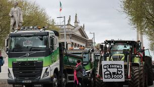 <p>The fourth day of the fuel protest on O'Connell Street in Dublin. Photo: Liam McBurney/PA</p> <p>The fourth day of the fuel protest on O'Connell Street in Dublin. Photo: Liam McBurney/PA</p>
