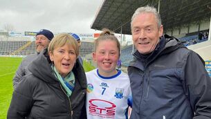 <p>Orla Hickey with her mam, Helen, and her late dad, Ger. </p>
