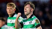 Shamrock Rovers’ Jack Byrne celebrates scoring his side’s first goal of the game 10/4/2026