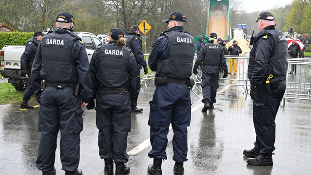 <p> Fuel protests continued at Irving Oil Refinery at Whitegate, Co Cork on Friday as protesters blocked access to the refinery. The Garda Public Order unit was present but a standoff occured as protesters on the road blocked access to fuel trucks, in the heavy rain conditions. Picture: Larry Cummins</p>