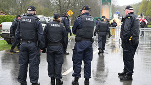 <p> Fuel protests continued at Irving Oil Refinery at Whitegate, Co Cork on Friday as protesters blocked access to the refinery. The Garda Public Order unit was present but a standoff occured as protesters on the road blocked access to fuel trucks, in the heavy rain conditions. Picture: Larry Cummins</p>