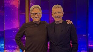 <p>Patrick Kielty with Fergal Keane</p>