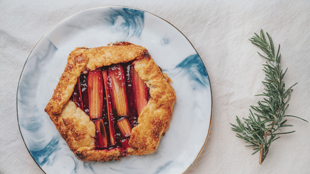 Rhubarb and Raspberry Galette