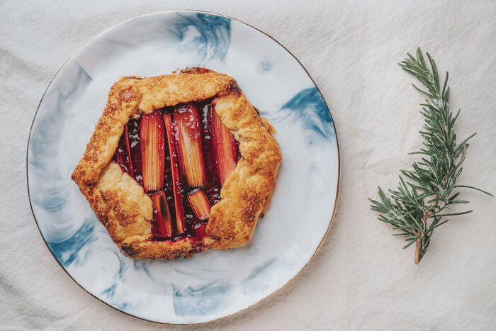 Rhubarb and Raspberry Galette