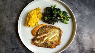 <p>John Dory with crushed chickpeas. Picture: Chani Anderson</p>