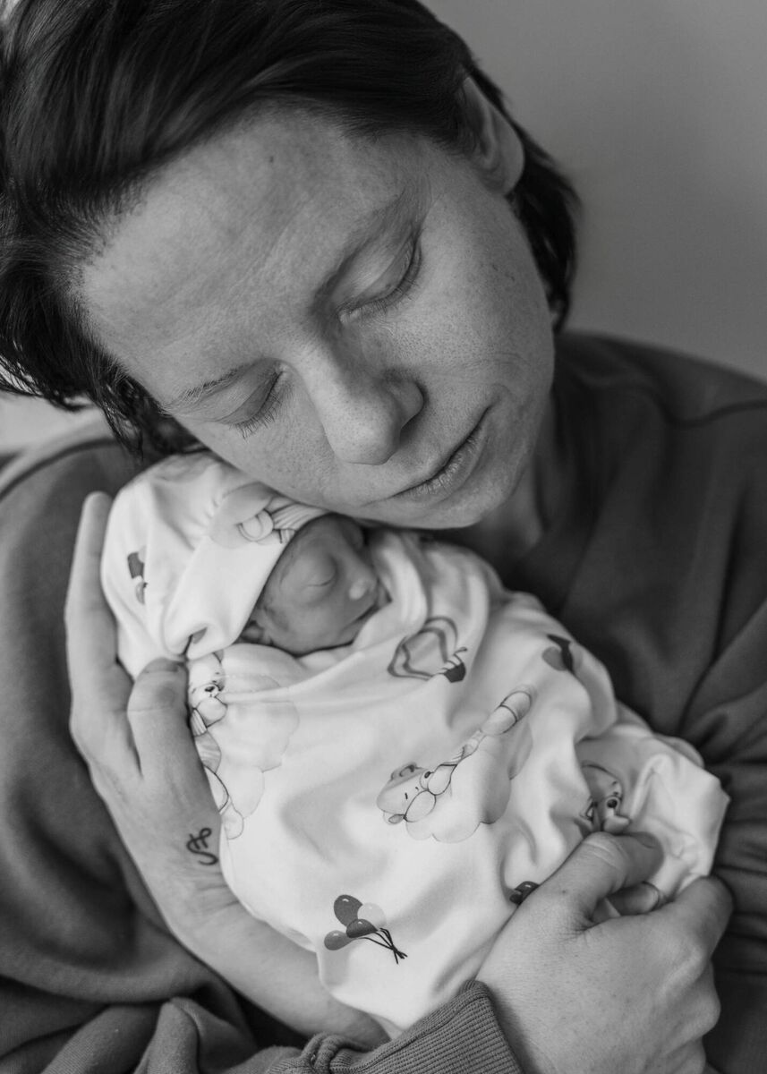 Katie Quilligan, with Baby Andrew at CUMH after he passed on February 24. Born prematurely, he lived for two hours and 58 minutes. Picture: Michelle McCormack/NILMDTS Ireland. Katie Quilligan, with Baby Andrew at CUMH after he passed on February 24. Born prematurely, he lived for two hours and 58 minutes. Picture: Michelle McCormack/NILMDTS Ireland.