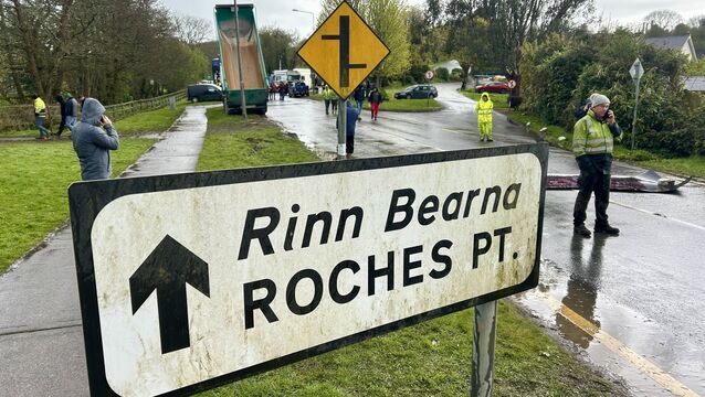 <p> The road to the Irving Oil, Whitegate refinery is now clear and garda cordons remain in place. Picture: Larry Cummins</p>