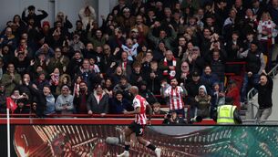<p>Brentford's Igor Thiago celebrates scoring their side's second goal. Pic: Steven Paston/PA Wire.</p>